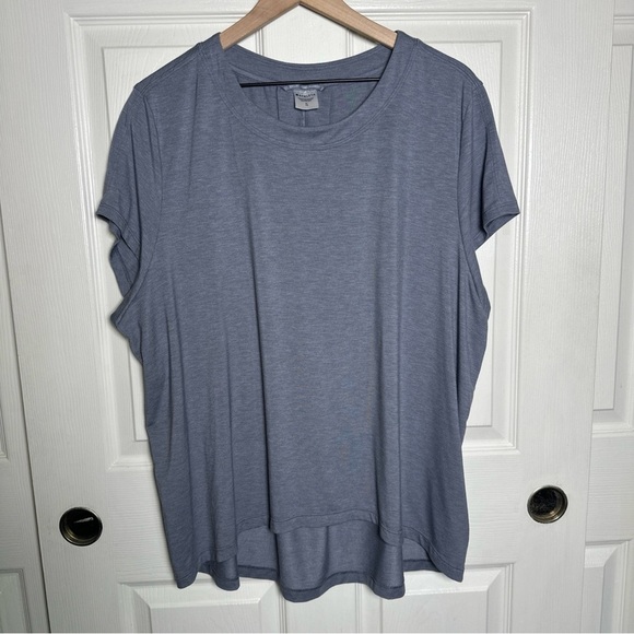 Athleta Women’s Blue High-Low Relaxed Fit Athletic T-Shirt Workout Top Sz XLarge - Picture 1 of 12